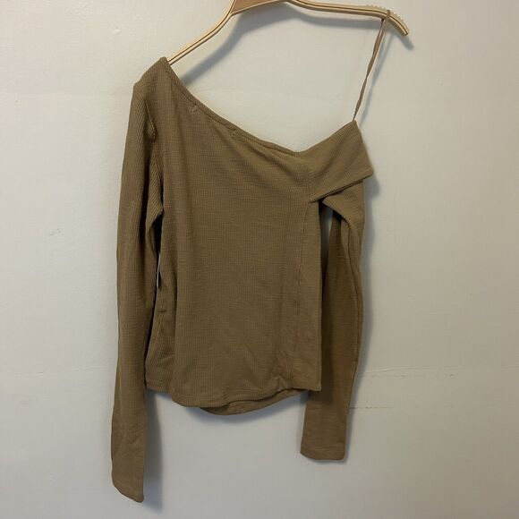 We The Free People Tan Colored Blouse Long Sleeve Off The Shoulder XS NWT - Picture 8 of 9